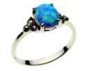Silver Ring Marcasite Blue