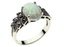 Silver Ring Marcasite Opal