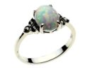 Silver Ring Marcasite Opal