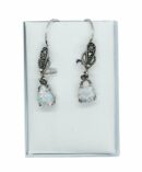 Silver Earring Marcasite Opal