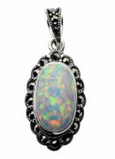 Silver Pendant Marcasite Opal