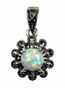 Silver Pendant Marcasite Opal