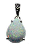 Silver Pendant Marcasite Opal