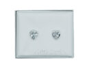 Silver Earring Heart Clear CZ
