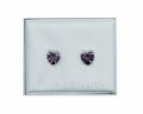 Silver Earring Heart Amethyst