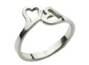Silver Ring Double Heart