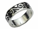 Silver Ring Band Swirly