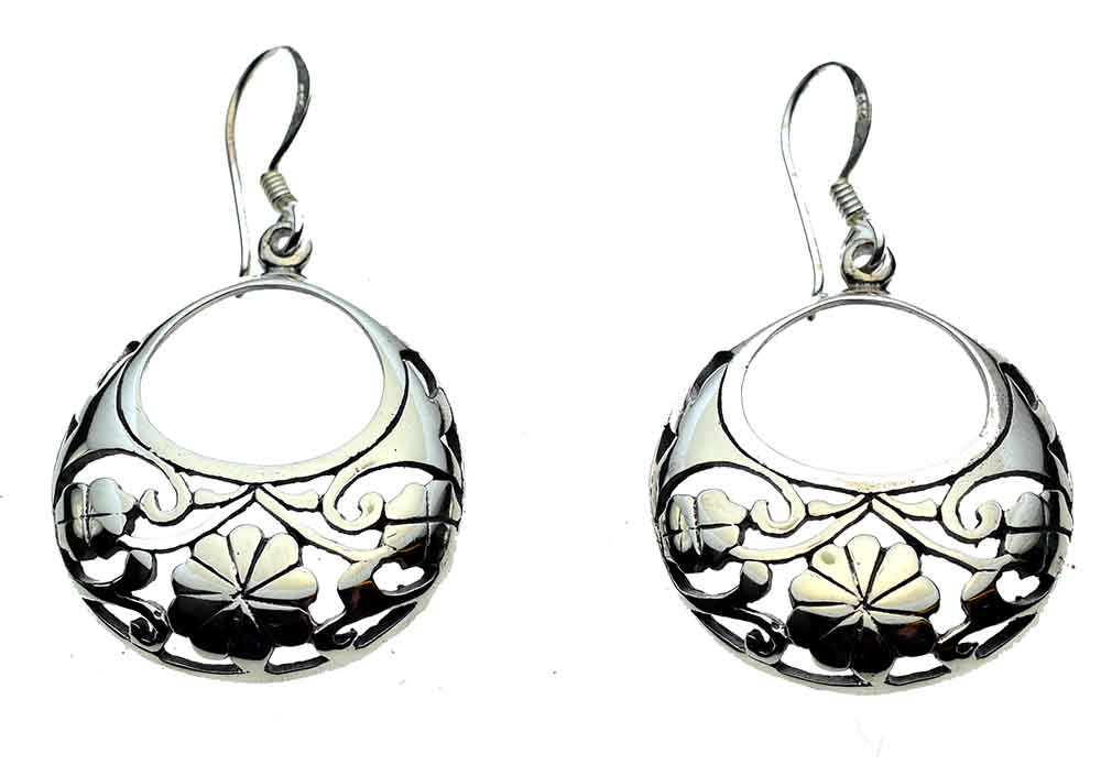 Silver Earring Drop Circle