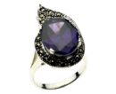 Silver Ring Marcasite Amethyst