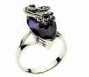 Silver Ring Marcasite Amethyst