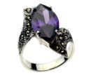 Silver Ring Marcasite Amethyst