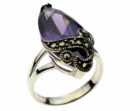 Silver Ring Marcasite Amethyst