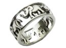 Silver Ring Band Elephants