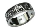 Silver Ring Band Elephants