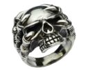 Silver Ring Skull With Claws