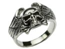 Silver Ring Skull With Wings