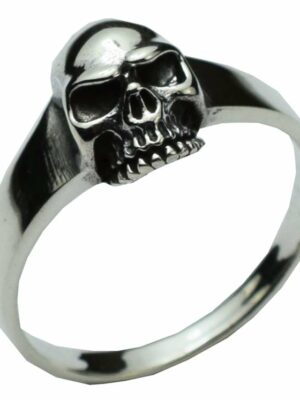 Silver Ring Skull Face Plain