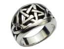 Silver Ring Cut Pentagram