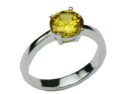 Silver Ring Circle CZ Citrine