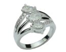 Silver Ring Double CZ Clear