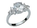 Silver Ring Oval CZ Clear