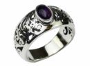 Silver Ring Oval Amethyst