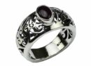 Silver Ring Oval Garnet