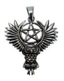 Silver Pendant Owl Pentagram Lisa Parker Licensed