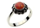 Silver Ring Marcasite Pink