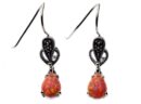 Silver Earring Marcasite Pink