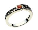 Silver Ring Marcasite Pink
