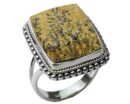 Silver Ring Rectangle Jasper