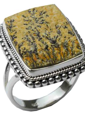 Silver Ring Rectangle Jasper