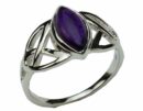 Silver Ring Oval Amethyst