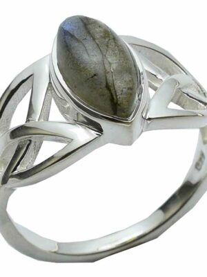 Silver Ring Oval Labradorite