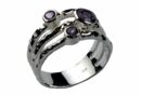 Silver Ring Circles Amethyst