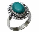 Silver Ring Oval Turquoise