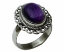 Silver Ring Oval Amethyst