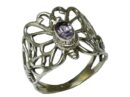 Silver Ring Butterfly Amethyst