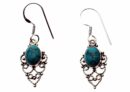 Silver Earring Oval Turquoise