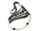 Silver Ring Marcasite Swirl