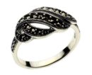 Silver Ring Marcasite Wavy