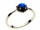 Silver Ring Marcasite Blue
