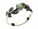 Silver Ring Marcasite Opal