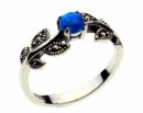 Silver Ring Marcasite Blue
