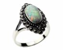 Silver Ring Marcasite Opal