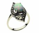 Silver Ring Marcasite Opal