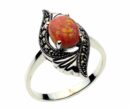 Silver Ring Marcasite Pink