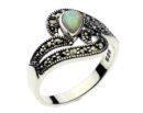 Silver Ring Marcasite Opal