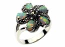 Silver Ring Marcasite Opal